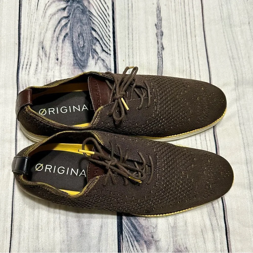 Cole Haan Shoes Men 13 M OriginalGrand‎ Oxford Plain Toe Gray Stitchlite